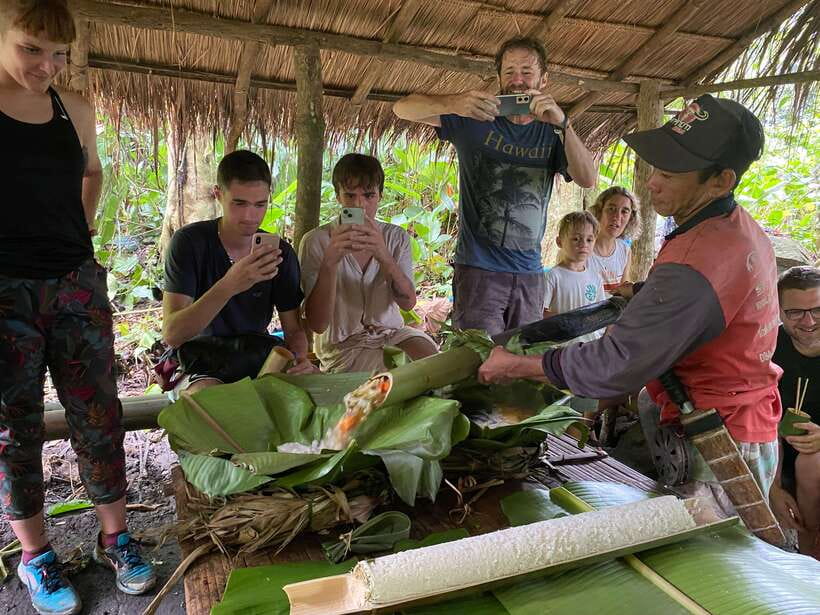 Authentic trek only walk in Chiang Rai jungle - Bamboo cooking turns lunch into the main event