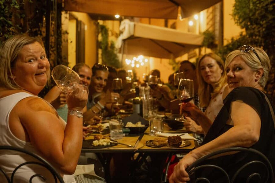 Bologna: Dinner, Wine & Tastings Walking Tour - Charcuterie, cheese, and the first serious meal