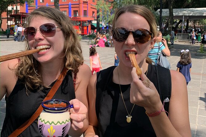 Frida Kahlo VIP [Museum Tickets Included] Walk, Markets & Churros - Parque Frida Kahlo under the ahuehuete trees