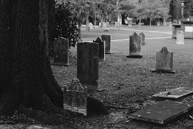 Genteel and Bard's Savannah Dark History and Ghost Encounter Walking Tour - Colonial Park Cemetery after dark