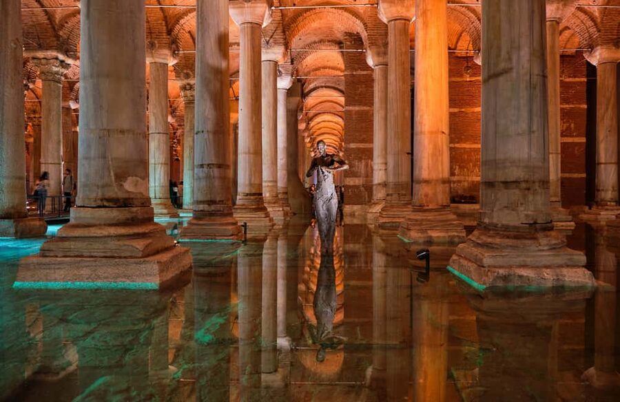 Istanbul City Walk: Blue Mosque, Hagia Sophia & Basilica - The Basilica Cistern and its Medusa heads