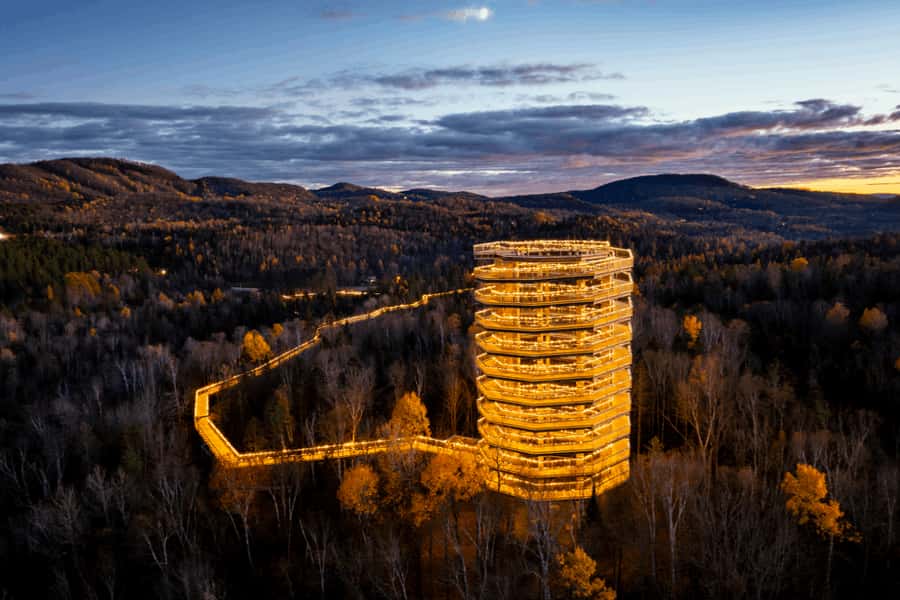 Mont-Tremblant: Treetop Observatory and Self-Guided Walk - Reaching the top of the 12-storey tower