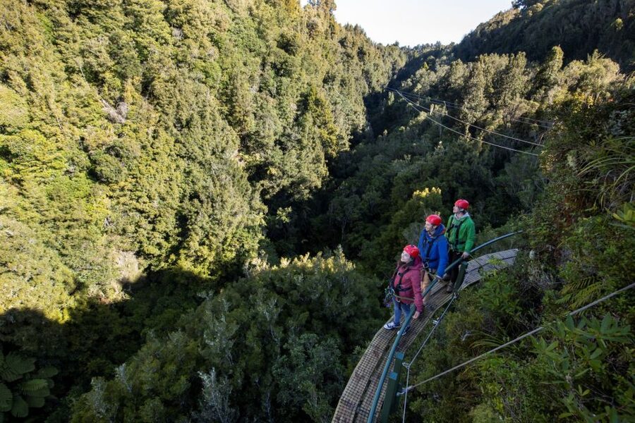 Rotorua: 6 Ziplines, 400m Tandem, Cliff Walk & Swing Bridges - The volcanic cliff walk and floating staircase