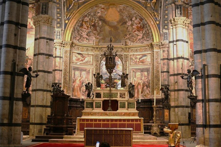 Siena Walking Tour with Cathedral and Crypt & Museum Option - Starting beneath the tree at San Domenico