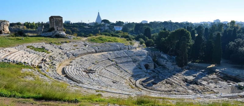 Syracuse: Ortigia and Neapolis Guided Walking Tour - The Greek Theater and its Ionian Sea view